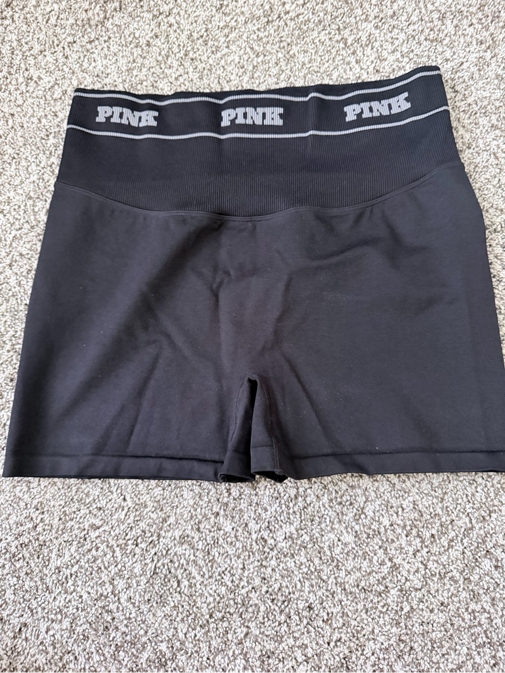 PINK Victoria's Secret Black High-Waist Seamless Bike Shorts